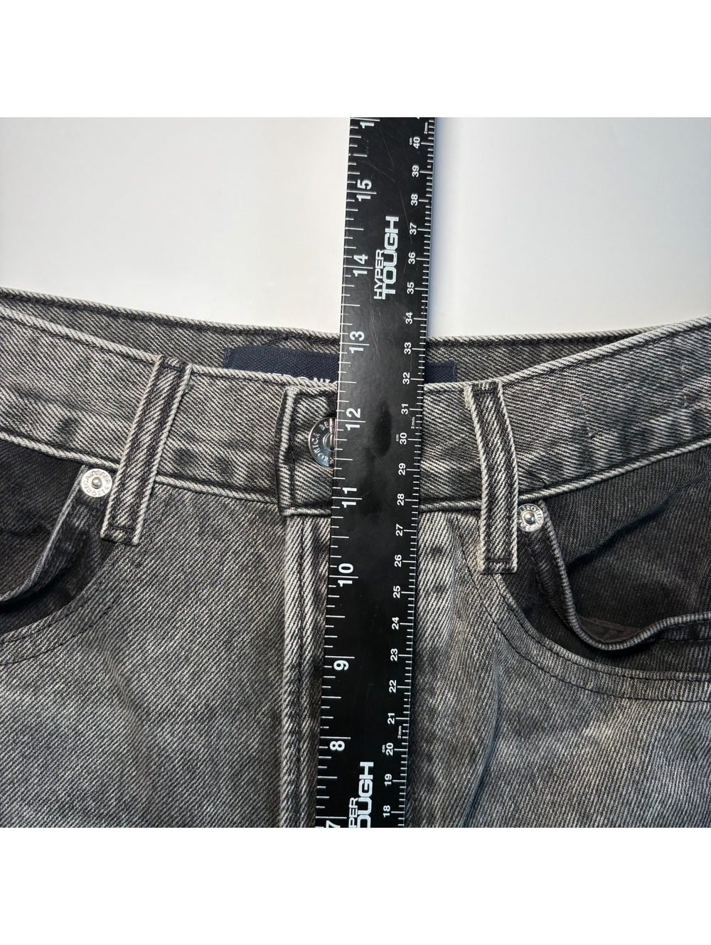 Veronica Beard Taylor Two-Tone Wide Leg High Rise Black/Gray Jeans - Picture 8 of 9